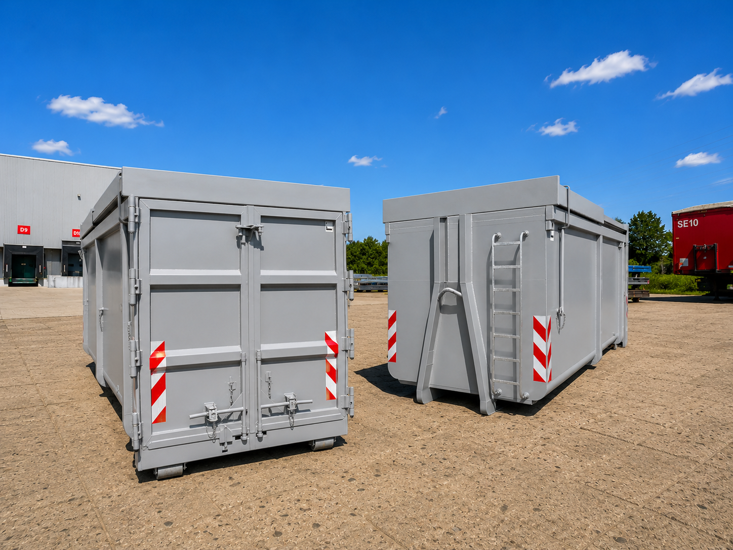 8.Conteneurs 30m³ fermé RAL9006 2pcs